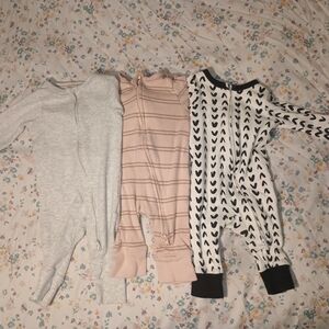 Cloud Island Baby Onesies in Gray, Pink, and Black